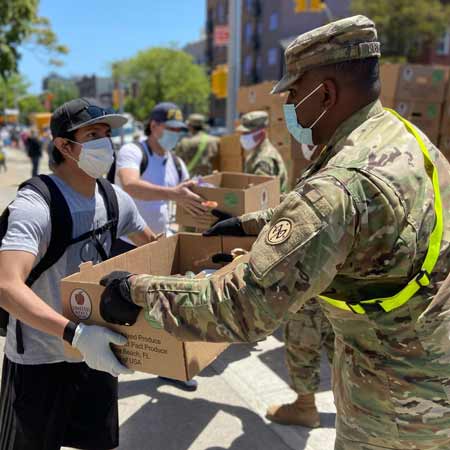 National Guard handing out supplies